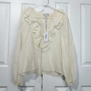 Jason Wu Raglan Puff Sleeve  Blouse, NWT, Size M